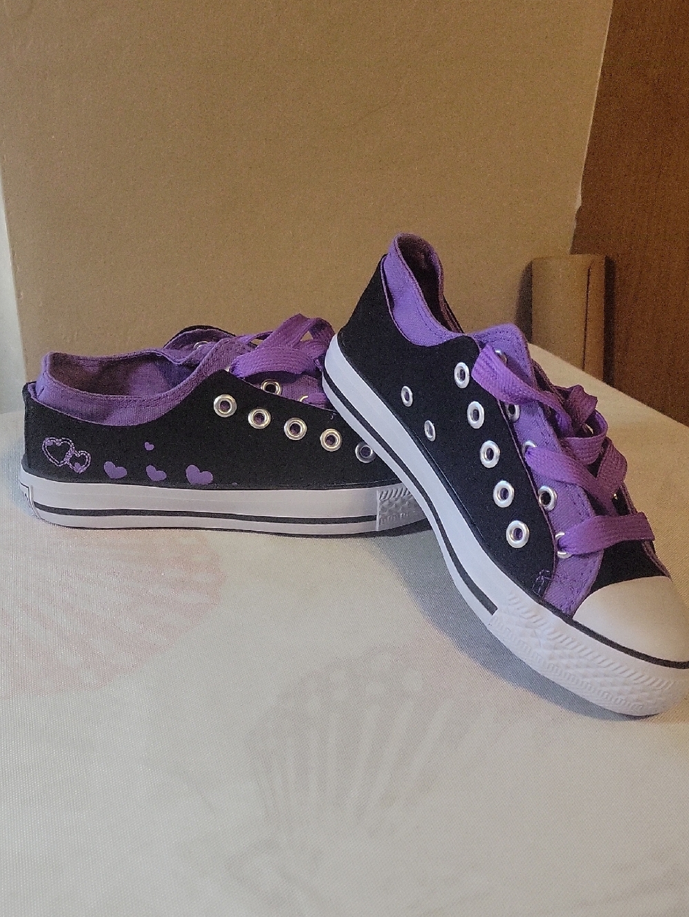 Collection B Black Sneaker with Purple Lining